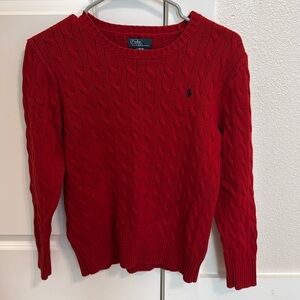 Boys red polo sweater